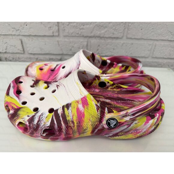 Crocs Unisex Classic Pink Marbled Tie Dye Clog Sandals Size W11 / M 9 main image 5